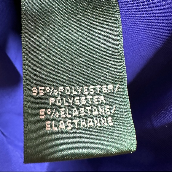 Lauren Ralph Lauren Dress Womens Size 2P Mock Wrap Capri Blue Cap Sleeve Stretch - Picture 8 of 12
